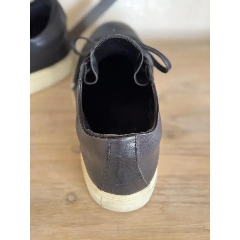 John Varvatos 315 Reed Low Top Sneakers 10 Black Leather Luxe Minimalist F2754T1